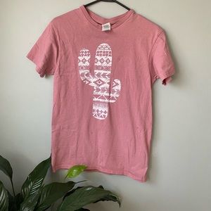 Pink colored cactus t-shirt - boutique